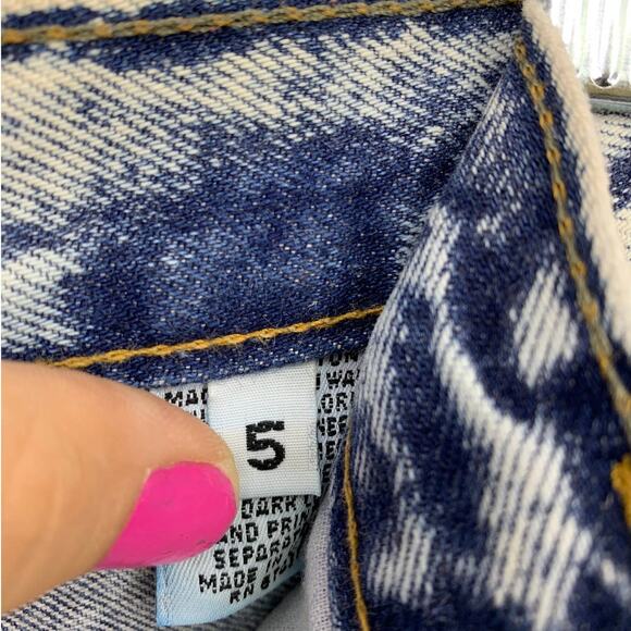 Vintage Women's Sz 24" 80's Tapered Leg Acid Wash Jean Ankle Zip Blue High Waist - Picture 8 of 9